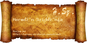 Hermán Szidónia névjegykártya